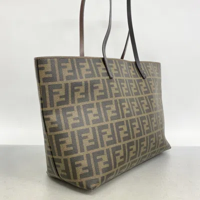 Pre-owned Fendi Black Brown Pvc Tote Bag () In Multi