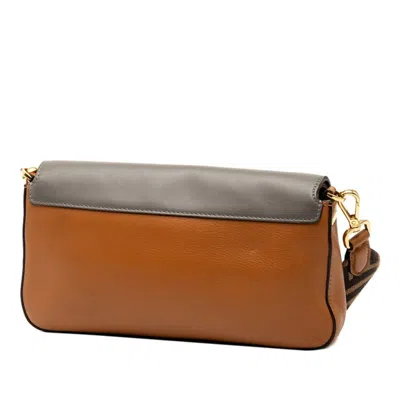 Pre-owned Fendi Brown Multi-color Leather Shoulder Bag ()