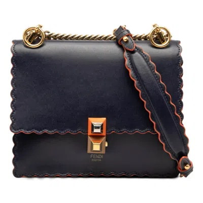 Pre-owned Fendi Navy Orange Leather Shoulder Bag ()