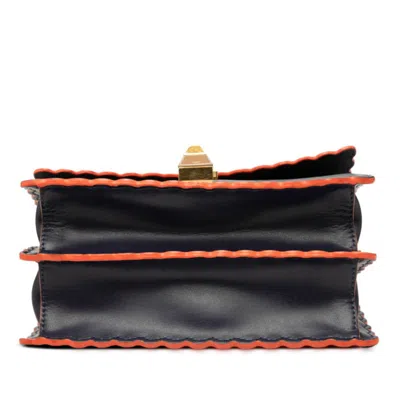 Pre-owned Fendi Navy Orange Leather Shoulder Bag ()