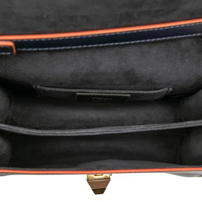 Pre-owned Fendi Navy Orange Leather Shoulder Bag ()