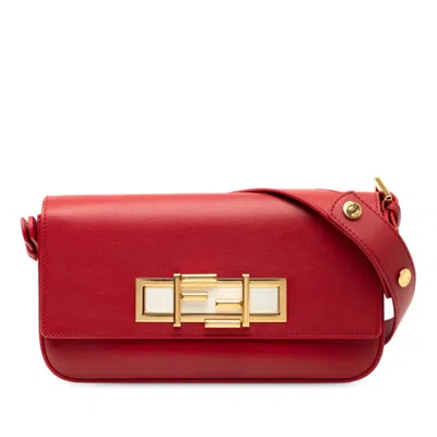 Pre-owned Fendi Red Color Leather Shoulder Bag ()
