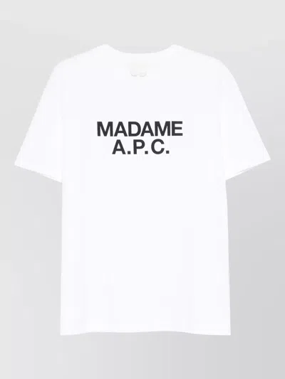 Apc Graphic Crew Neck Short Sleeve T-shirt In White