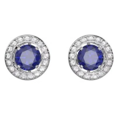 Swarovski Ladies Rhodium Plated Sparkling Dance Dial Up Stud Pierced Earrings In Metallic