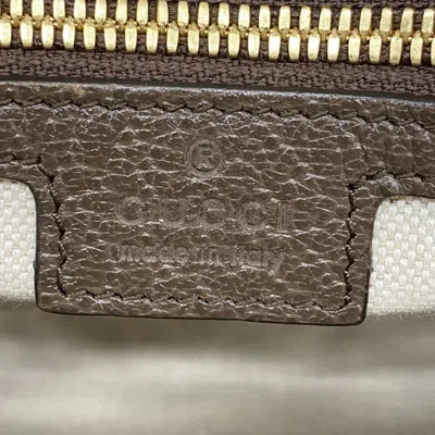 Pre-owned Gucci Beige Brown Canvas Shoulder Bag () In Multi