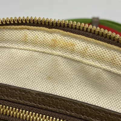 Pre-owned Gucci Beige Brown Canvas Shoulder Bag () In Multi