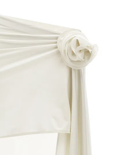 Magda Butrym Draped Knot Asymmetric Design Skirt In White