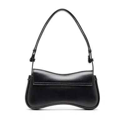 Diesel Curved Silhouette Clutch With Adjustable Strap In Black