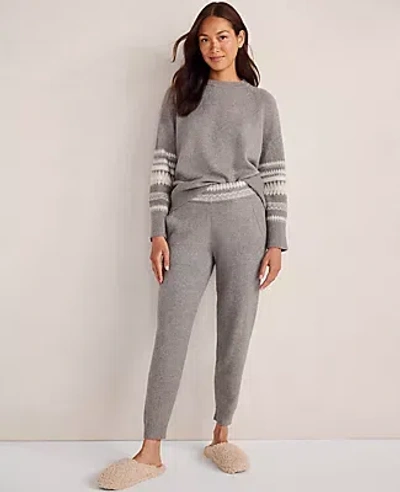 Ann Taylor Haven Well Within Organic Cotton Blend Nostalgic Fair Isle Joggers In Gray