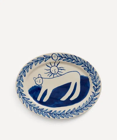 Hay X Emma Kohlmann La Pittura Oval Serving Platter In Blue