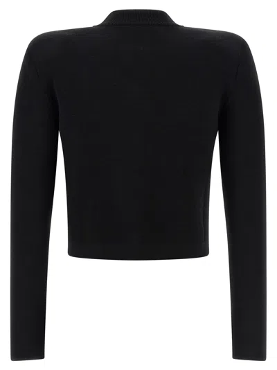 Balmain Cropped Cardigan Sweaters And Cardigans Black In Black