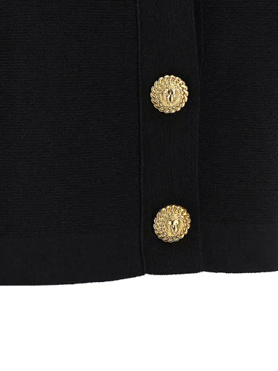Balmain Cropped Cardigan Sweaters And Cardigans Black In Black