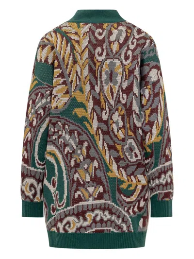 Etro Oversized Cardigan With Paisley Pattern In Multi