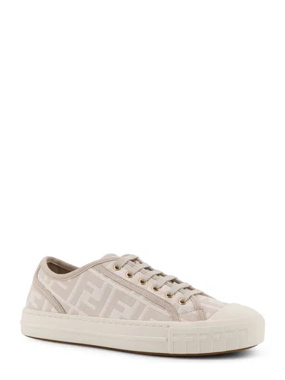 Fendi Domino Ff Jacquard Low-top Sneakers In Neutral