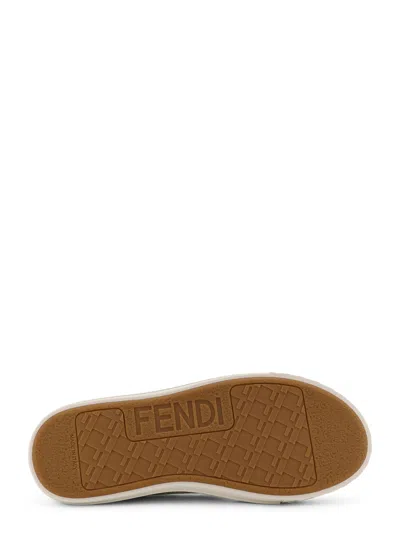 Fendi Domino Ff Jacquard Low-top Sneakers In Neutral