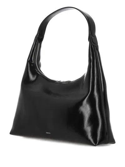 Stand Oil Plump Zip Shoulder Bag In Black