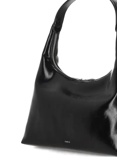 Stand Oil Plump Zip Shoulder Bag In Black