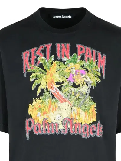 Palm Angels Rest In Palm Loose T-shirt In Black