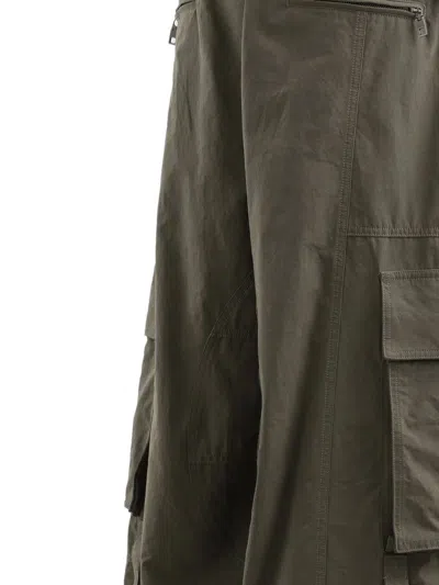 Dolce & Gabbana Dual-waistband Wide-leg Cargo Trousers In Green