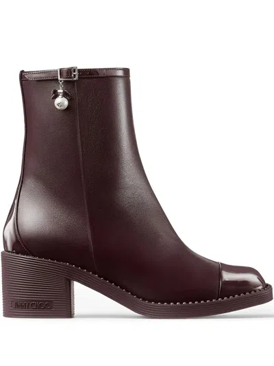 Jimmy Choo 60mm Adry Leather Ankle Boots In Brown