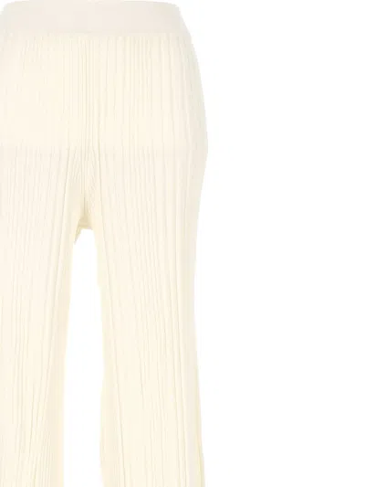 Mrz Pleated Flared Trousers In White