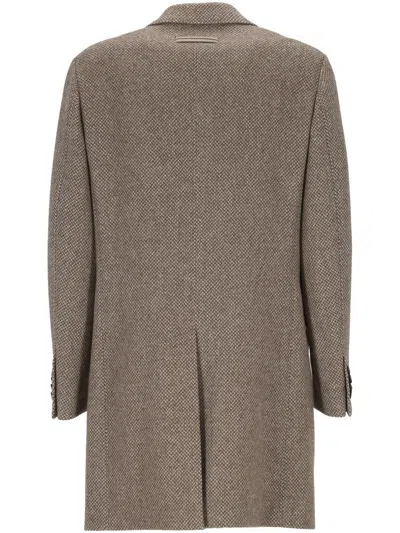 Zegna Long-sleeved Coat In Brown