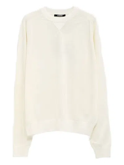 Jacquemus Embroidered-detail Crew Neck Jumper In Neutral