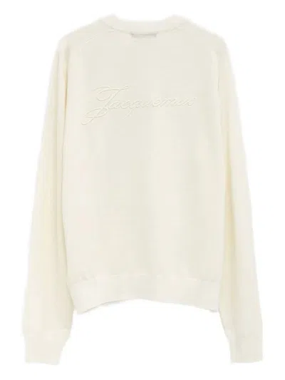 Jacquemus Embroidered-detail Crew Neck Jumper In Neutral