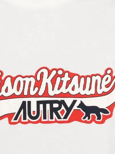 Autry X Maison Kitsune Autry X Maison Kitsuné T-shirt With Autry X Maison Kitsuné Logo In White