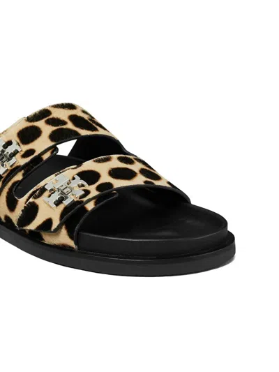Tory Burch T-lock Genuine Calf Hair Sport Slide Sandal In Animal Print