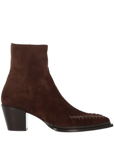 Jimmy Choo 60mm Cece Pointed-toe Boots In Brown