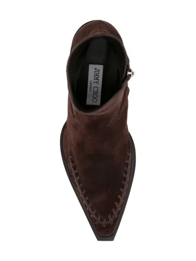 Jimmy Choo 60mm Cece Pointed-toe Boots In Brown