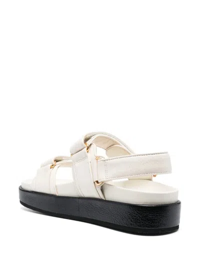 Tory Burch Black Slingback Sandals With Double Strap In White