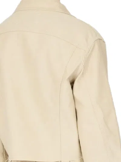 Maison Margiela Cropped Denim Jacket In Neutral