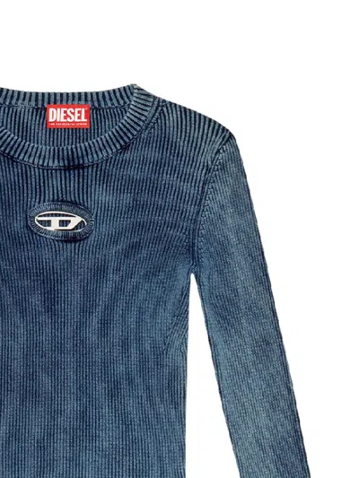 Diesel Denim Blue Cotton M-anchor T-shirt In Multi