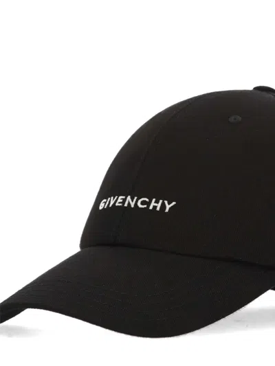 Givenchy Round Visor Cap With Embroidered Logo In Black