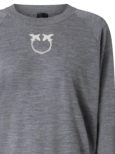 Pinko Knitted Sweater With Love Birds Logo In Multi