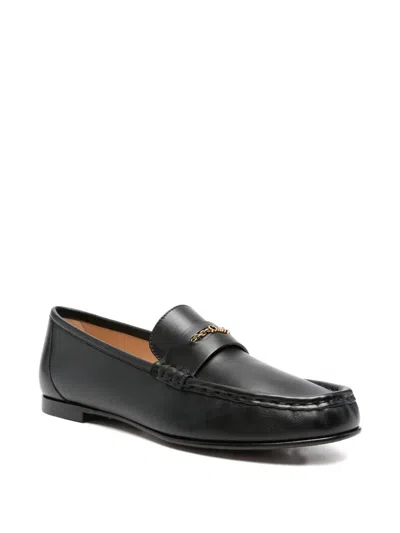 Chloé Chain-detail Loafers In Black
