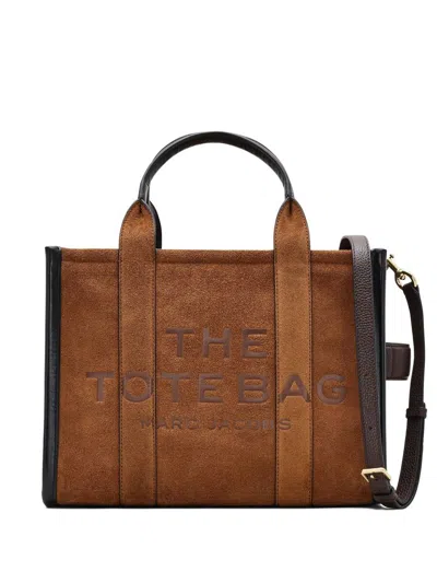 Marc Jacobs Borsa A Mano The Suede Medium Tote Bag Copper In Brown
