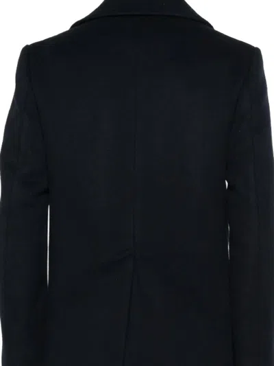 Givenchy Double-breasted Coat Featuring Front Pockets In Blue