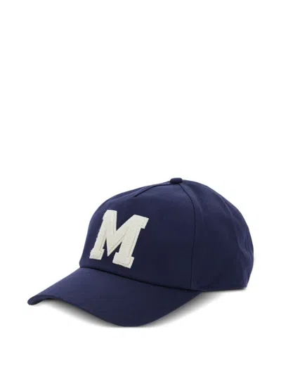 Moncler Logo-embroidered Baseball Cap In Blue