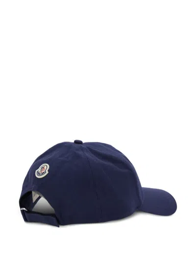 Moncler Logo-embroidered Baseball Cap In Blue
