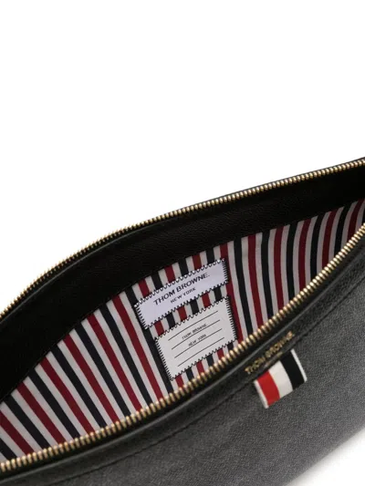 Thom Browne 4-bar Pebble Grain Messenger Bag In Black