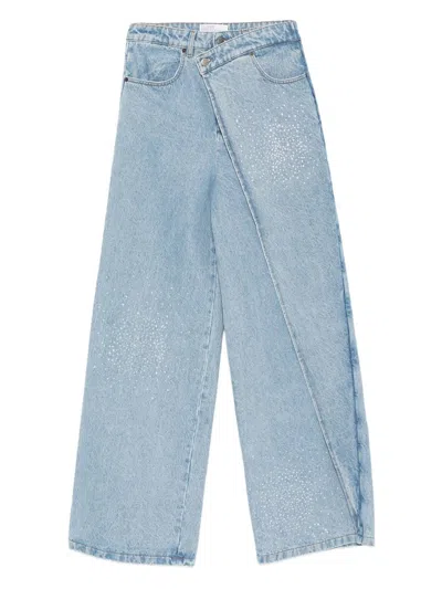 Giuseppe Di Morabito Embellished Diagonal-panel Jeans In Blue