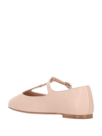 Chloé Marcie Embellished Leather Ballet Flats In Pink
