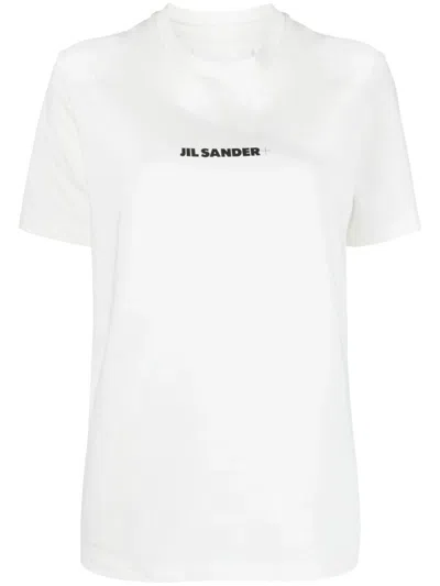 Jil Sander Short-sleeve T-shirt With Centered Logo Detail In White