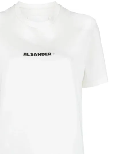 Jil Sander Short-sleeve T-shirt With Centered Logo Detail In White