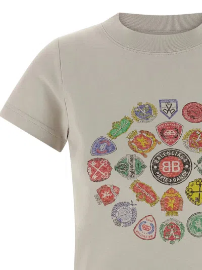 Balenciaga Graphic Logo Crew Neck Short Sleeve T-shirt In Brown