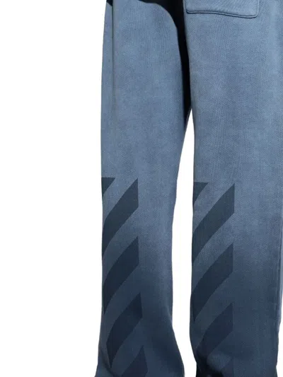Off-white Elastic Waist Casual Pants In Blue