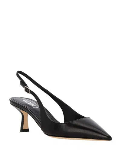 Rodo 35mm Slingback Leather Pumps In Black